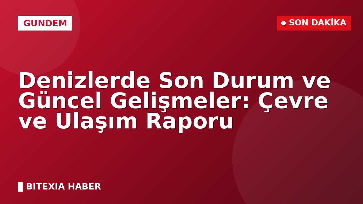 Denizlerde Son Durum ve Güncel Gelişmeler: Çevre ve Ulaşım Raporu