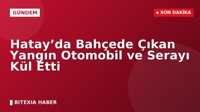 Hatay’da Bahçede Çıkan Yangın Otomobil ve Serayı Kül Etti