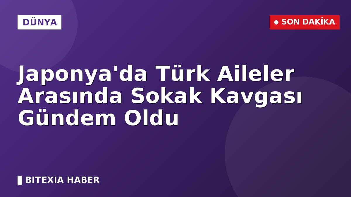 Japonya’da Türk Aileler Arasında Sokak Kavgası Gündem Oldu