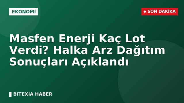 Masfen Enerji Kaç Lot Verdi? Halka Arz Dağıtım Sonuçları Açıklandı