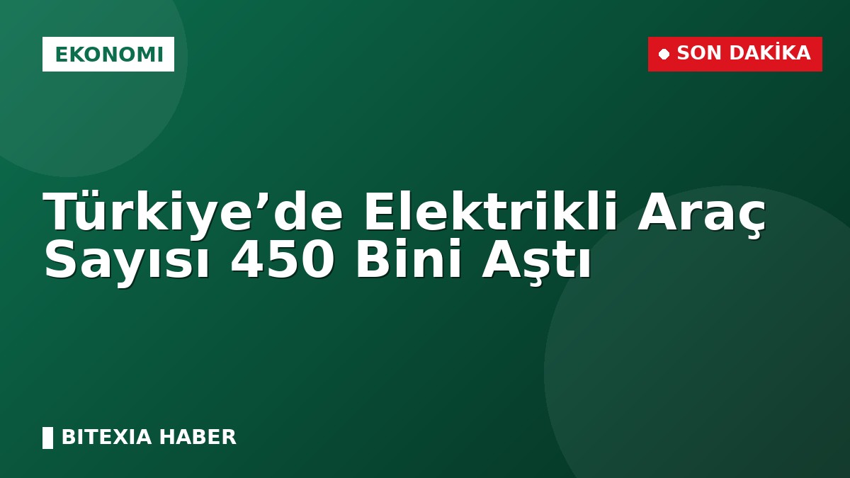 Türkiye’de Elektrikli Araç Sayısı 450 Bini Aştı